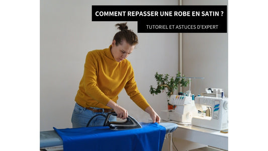 Femme en train de repasser une robe